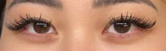 Mascara and wet-look lash style